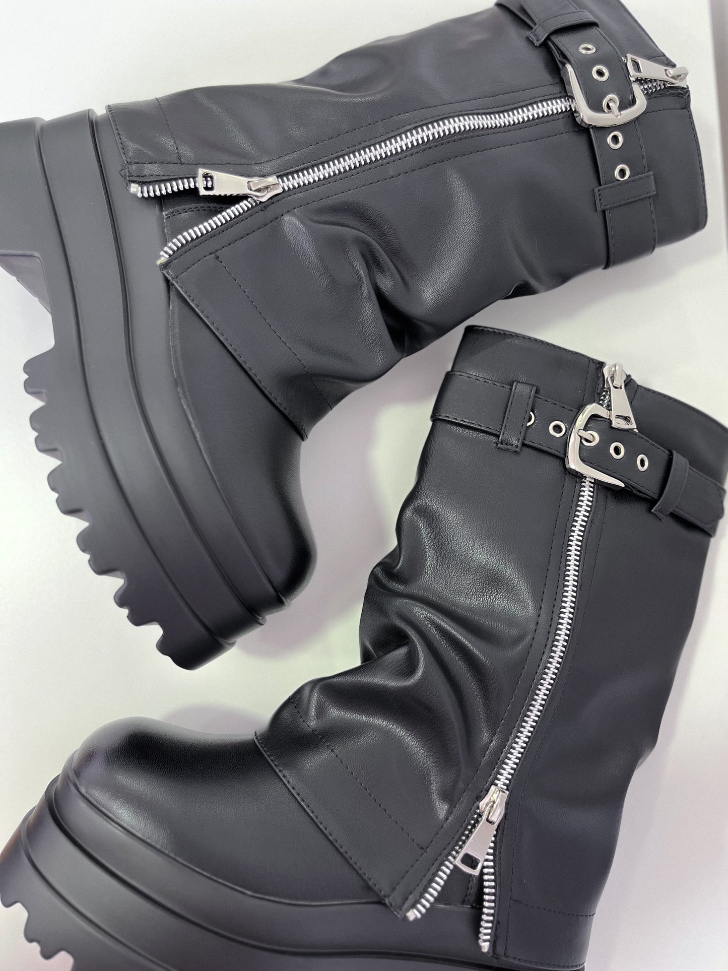 Bota Mujer Y01 Eco Cuero Negro