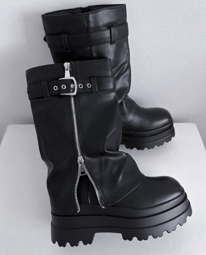 Bota Mujer Y01 Eco Cuero Negro